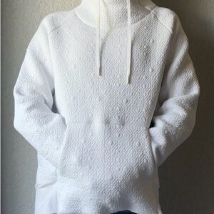 Athleta White Quilted Hoodie